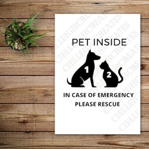 *2 for $20* Pet Inside Please Rescue Vinyl Decal Sticker Handcrafted